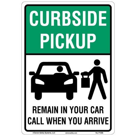 ANSI/ISO Compliant Curbside Pickup Safety Signs Indoor/Outdoor Flexible Polyester (ZA) 12 X 18